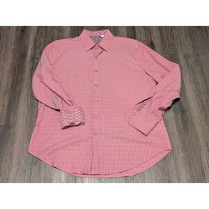 Robert Graham Classic Fit Button Down‎ Shirt Pink Patterned Long Sleeve Casual L